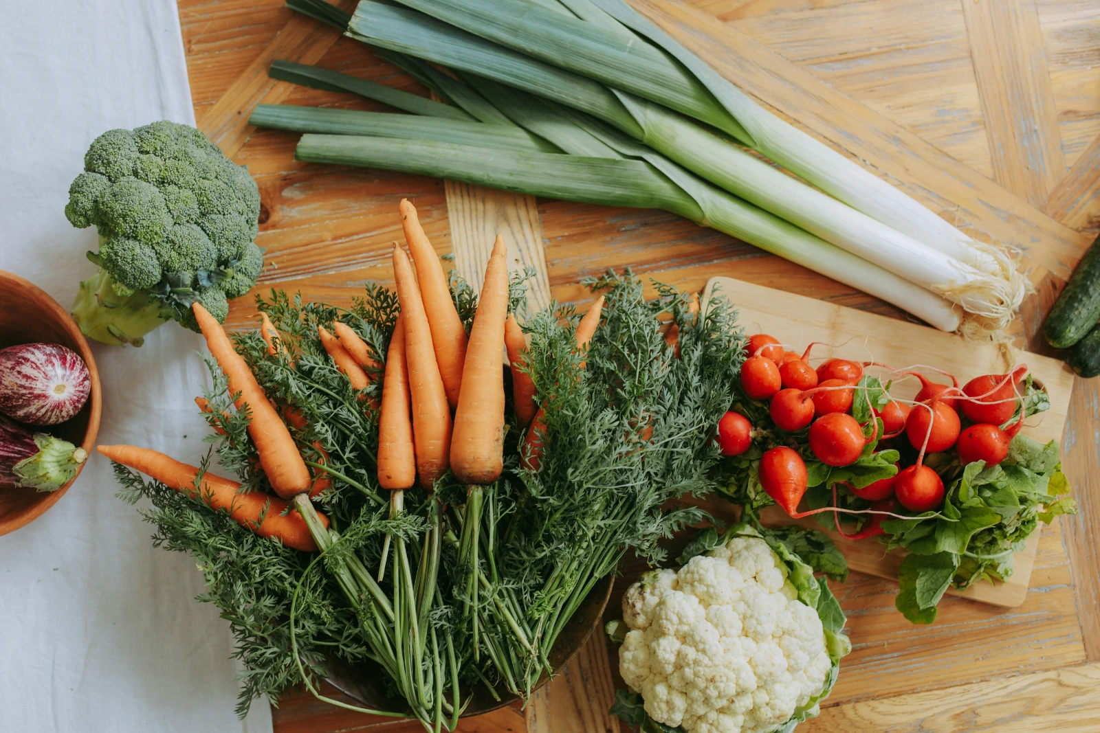 Carottes, poireau, choix et autres légumes